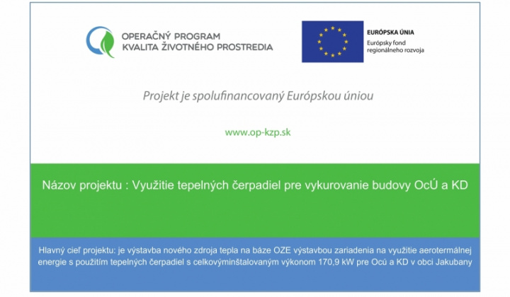 1. fotografia fotogalérie Projekty / Využitie tepelných čerpadiel pre vykurovanie budovy OcÚ a KD - foto