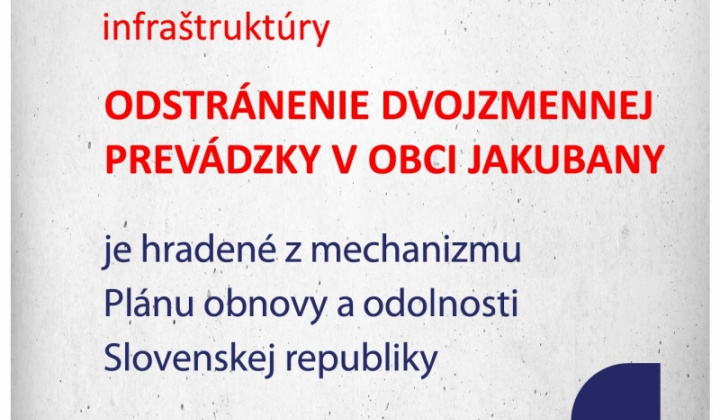 1. fotografia fotogalérie Projekty / Odstránenie dvojzmennej prevádzky v obci Jakubany - foto