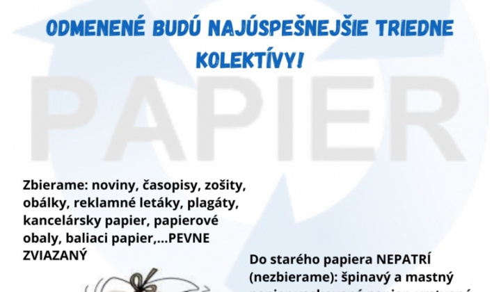 1. fotografia fotogalérie ZŠ s MŠ Jakubany - zber papiera - foto