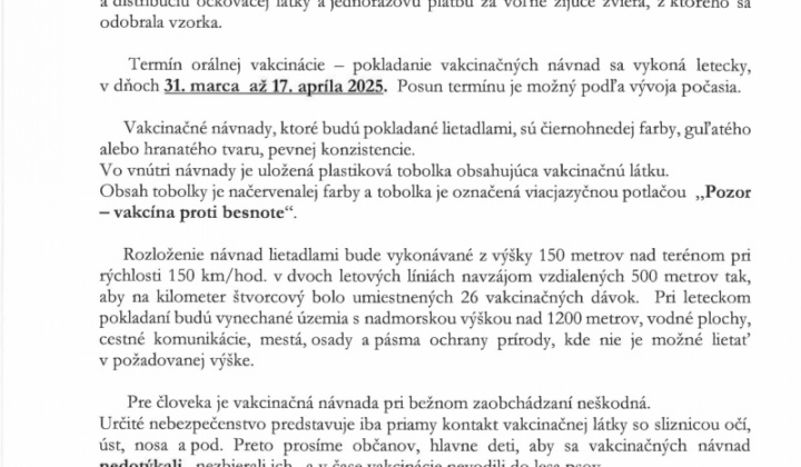 1. fotografia fotogalérie Vakcinácia líšok proti besnote - jarná kampaň - foto